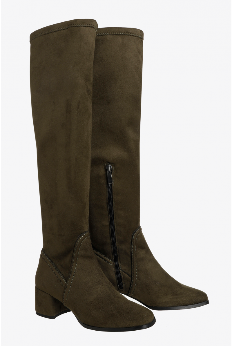 Knee-high suede boots