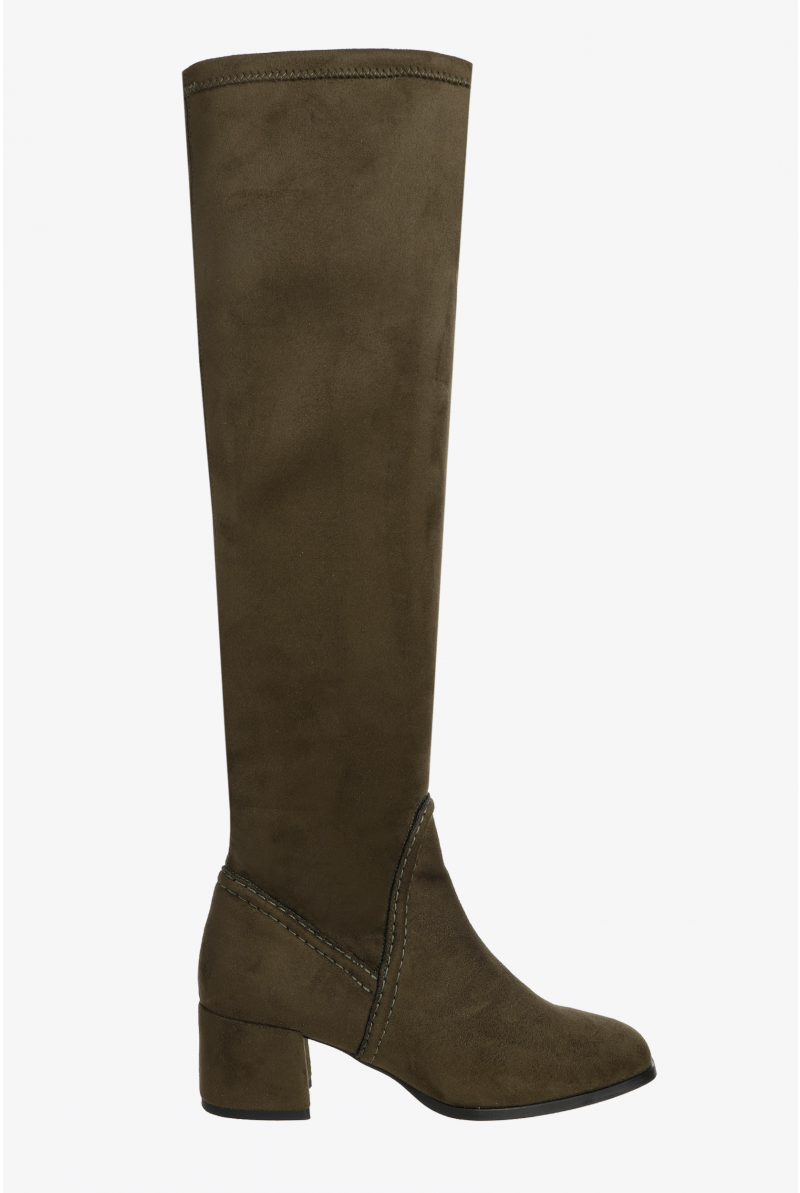 Knee-high suede boots