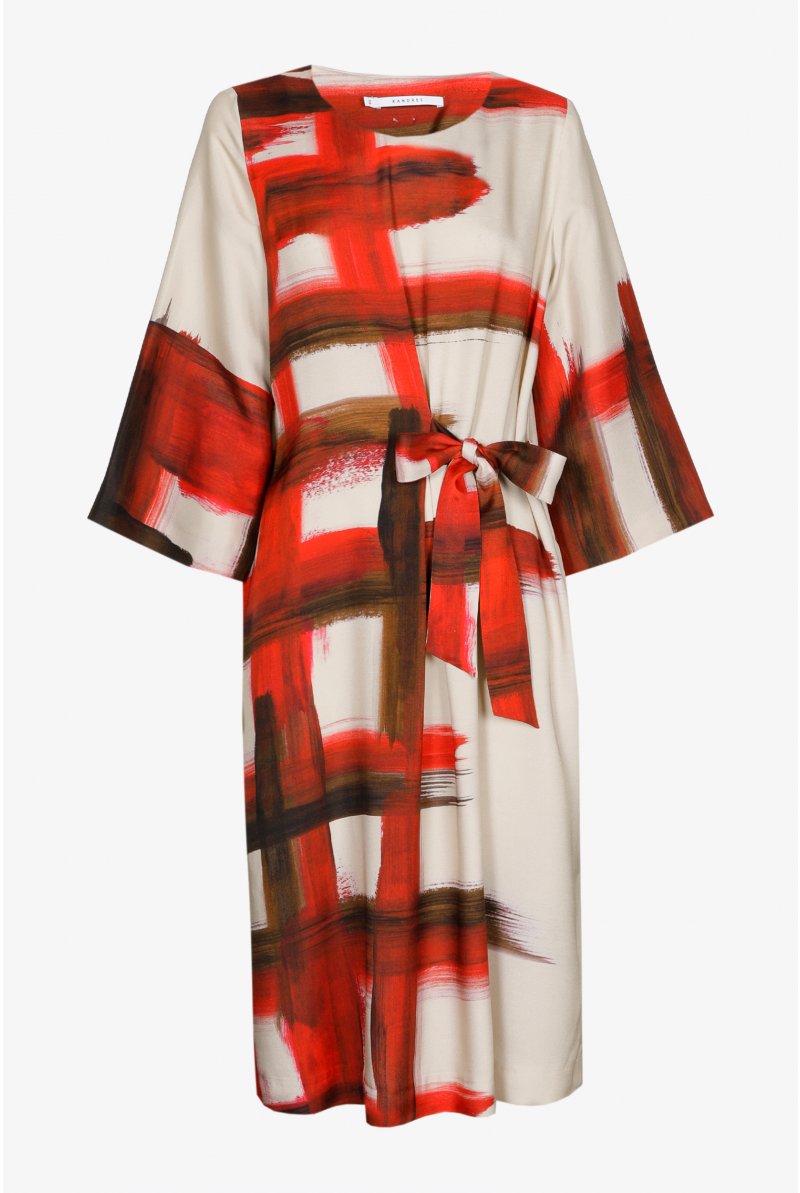 Jurk met asymmetrische print