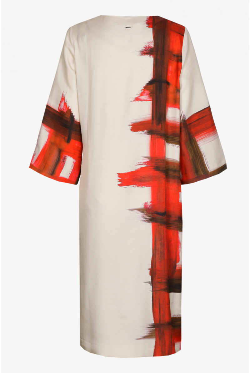 Jurk met asymmetrische print