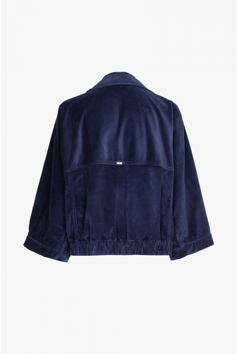Overhemdblouse in ribfluweel