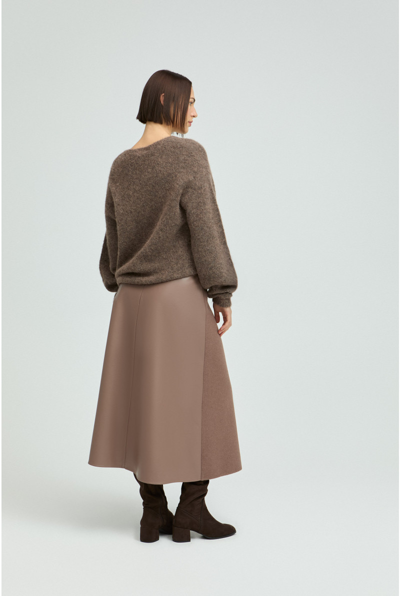 A-line skirt in two fabrics