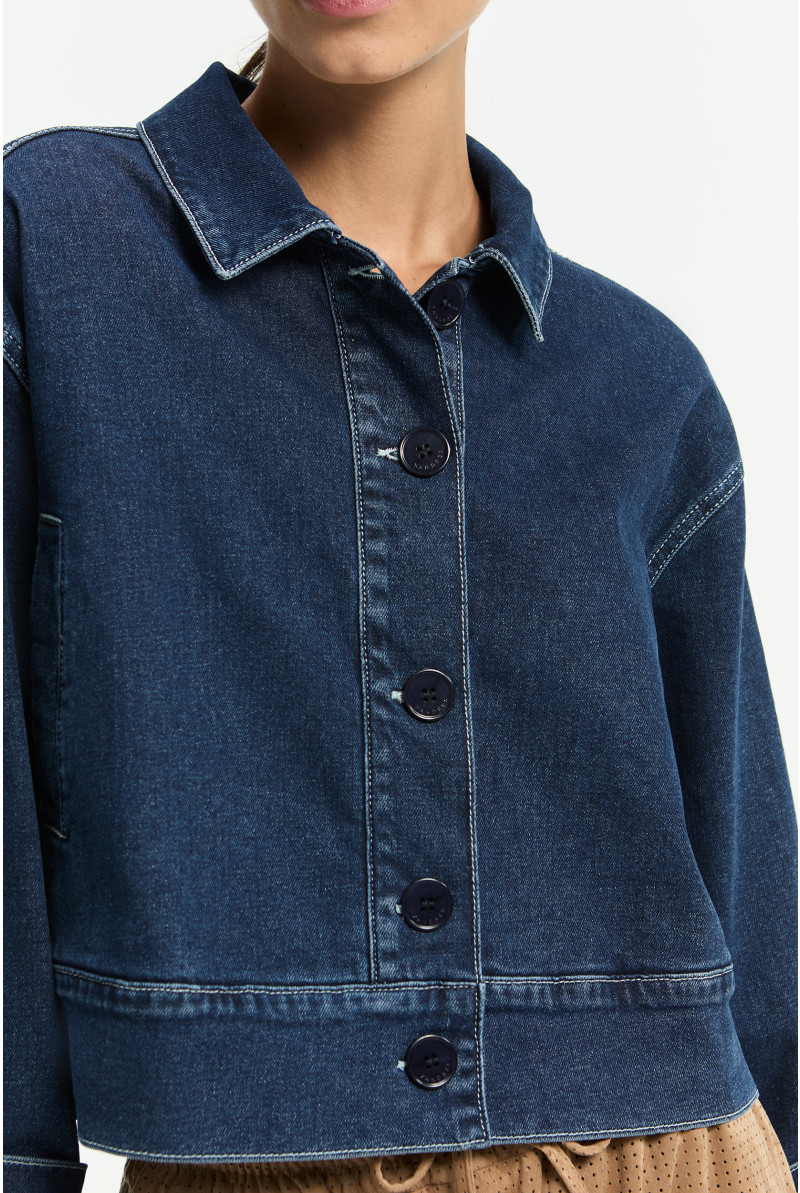 Jeansvest met wijde mouwen 