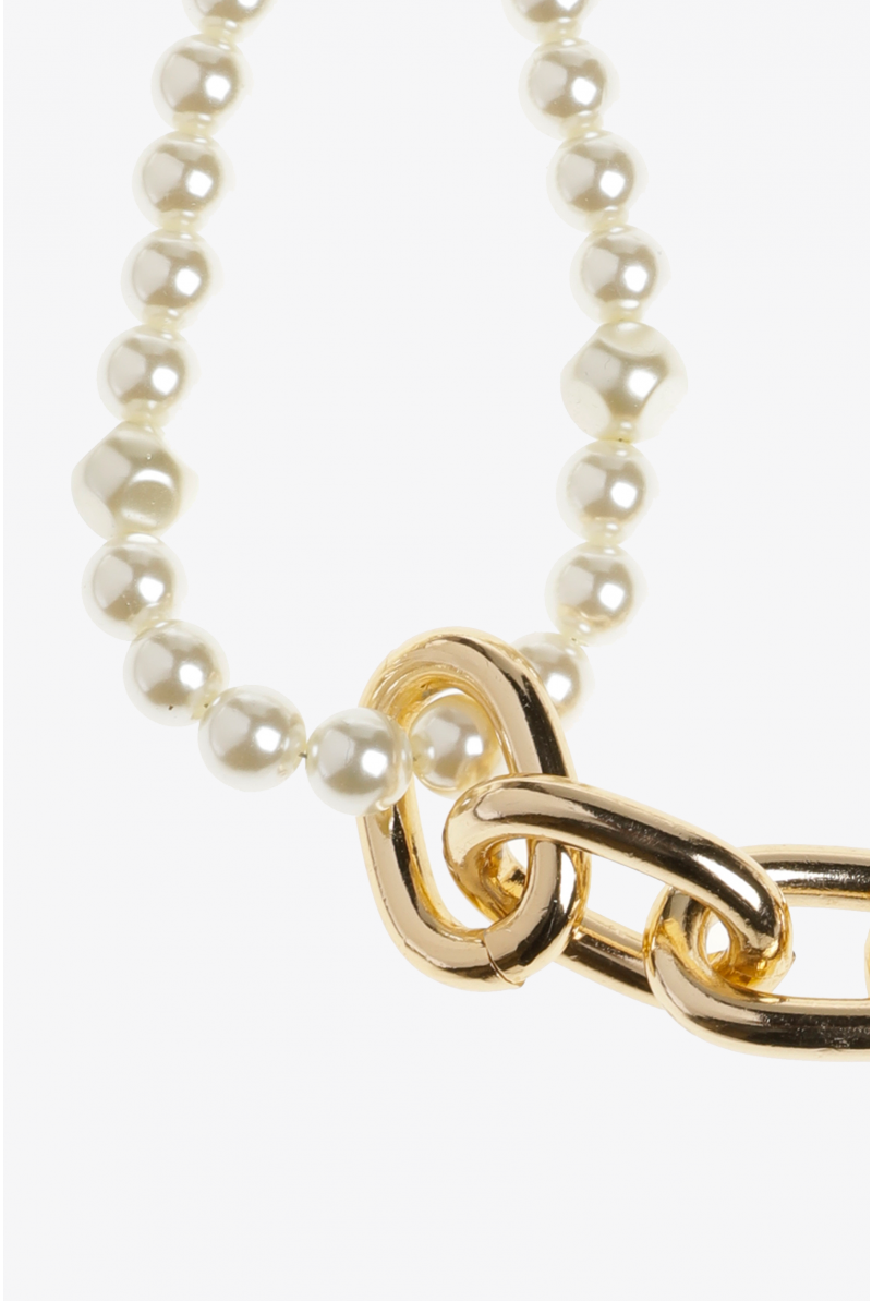 Korte parelmoerketting met schakels