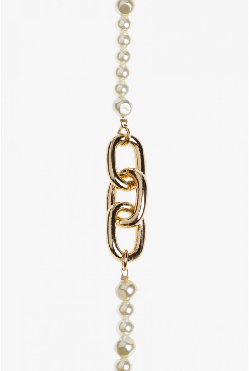 Lange parelmoerketting met schakels