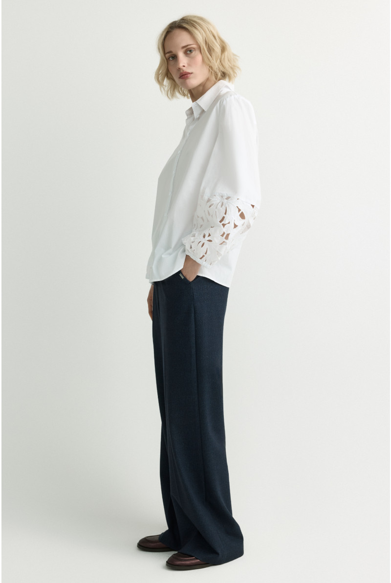Katoenen blouse met broderie