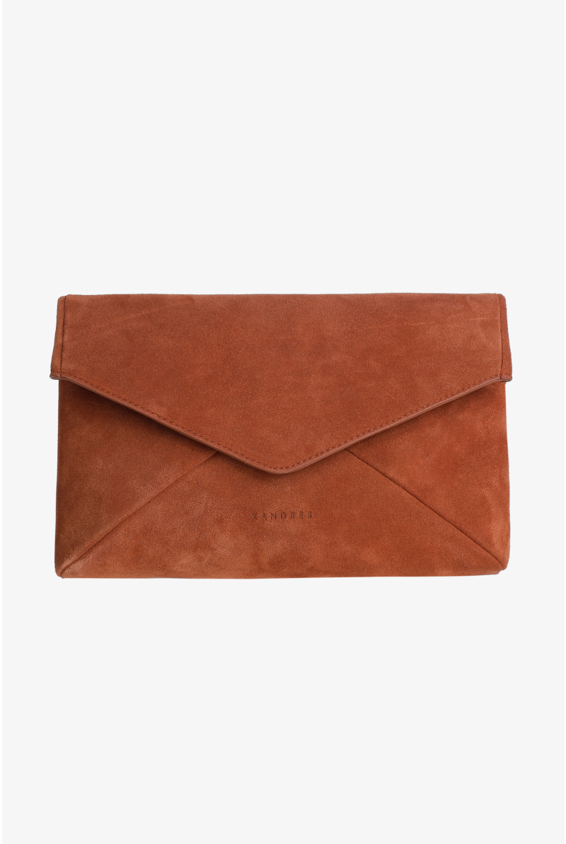 Suede clutch bag