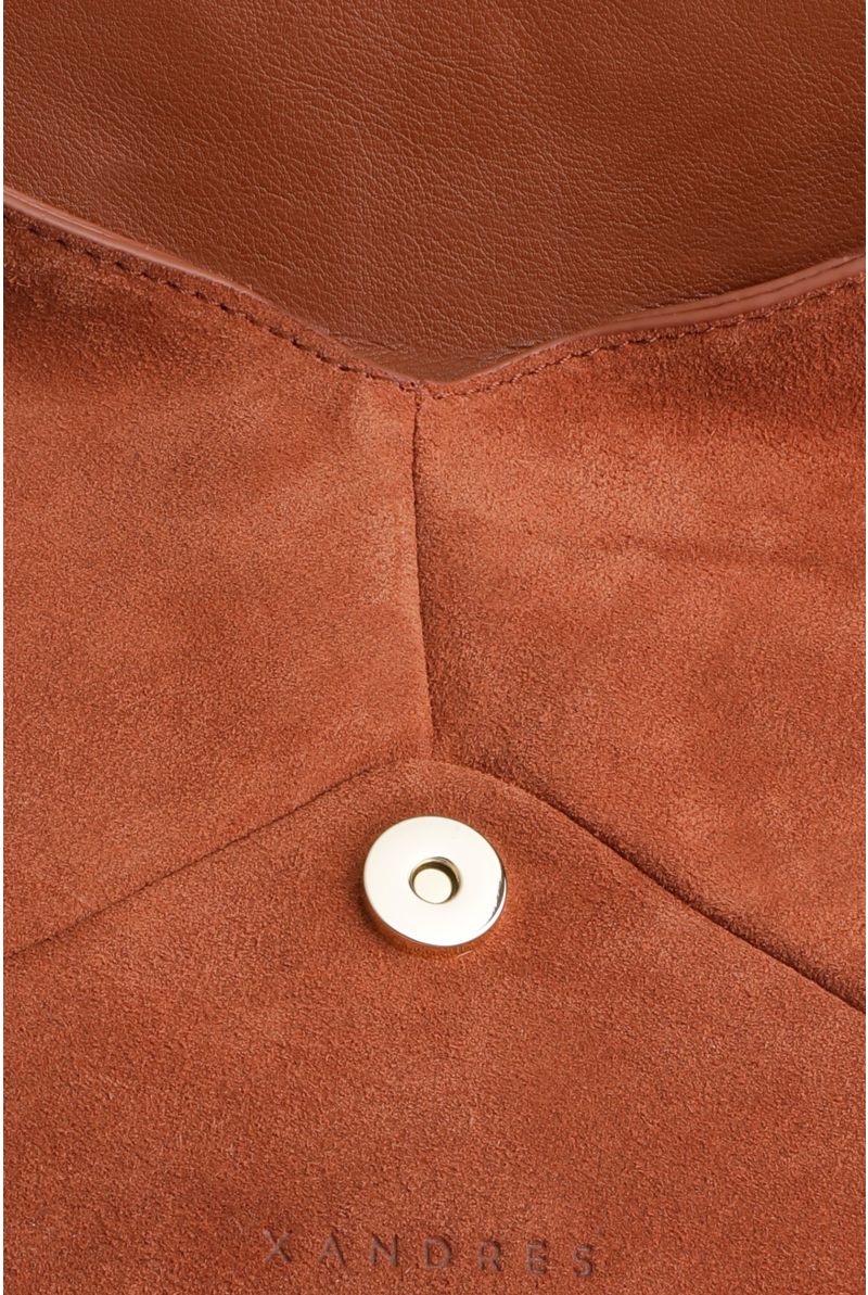 Suede clutch bag