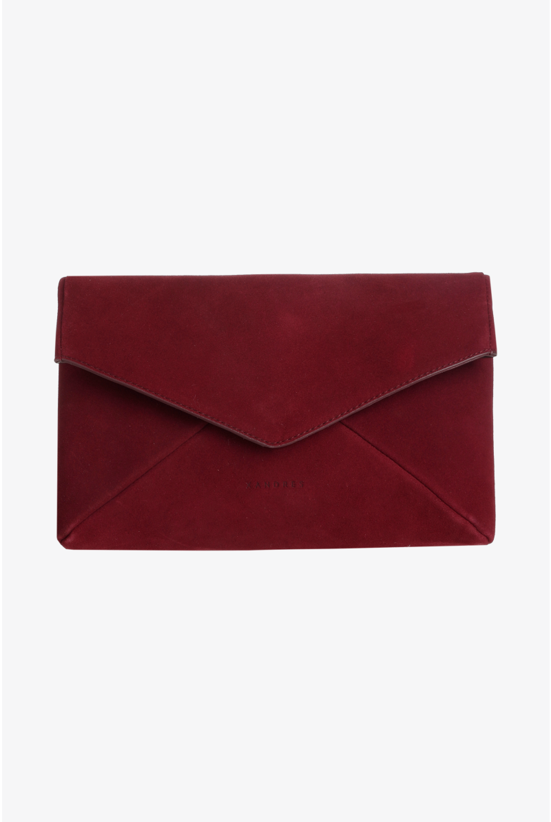 Suede clutch bag