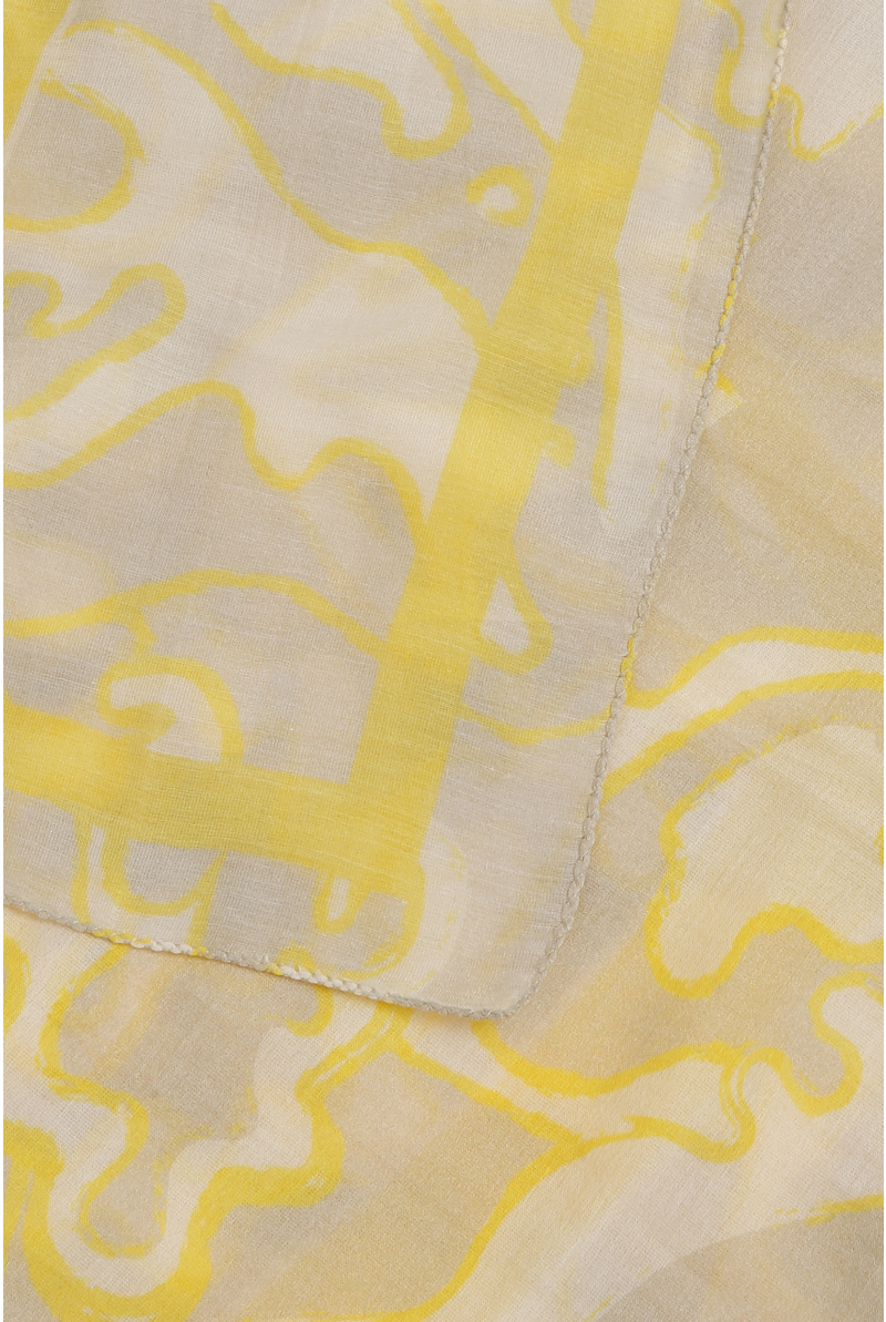 Foulard d'été jaune à imprimé paisley