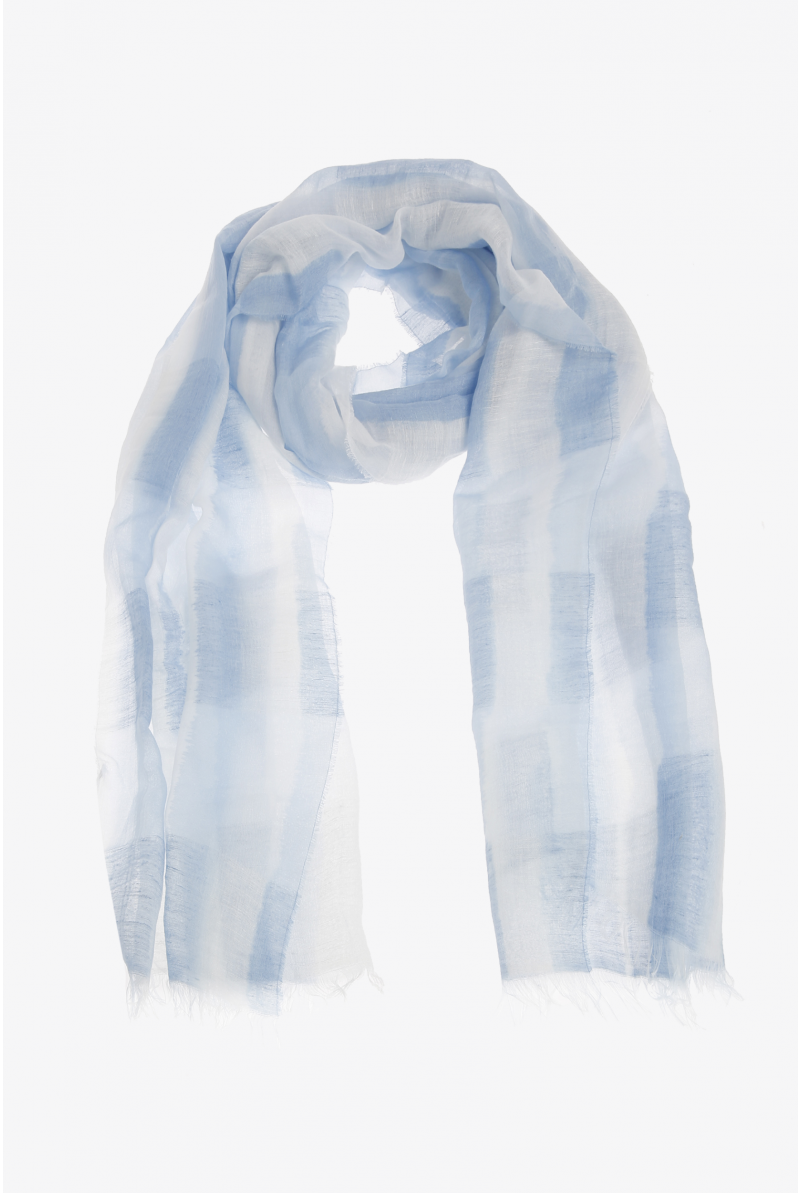 Light blue linen scarf