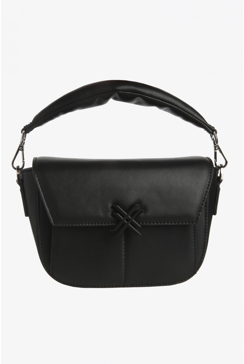 Black recycled leather handbag