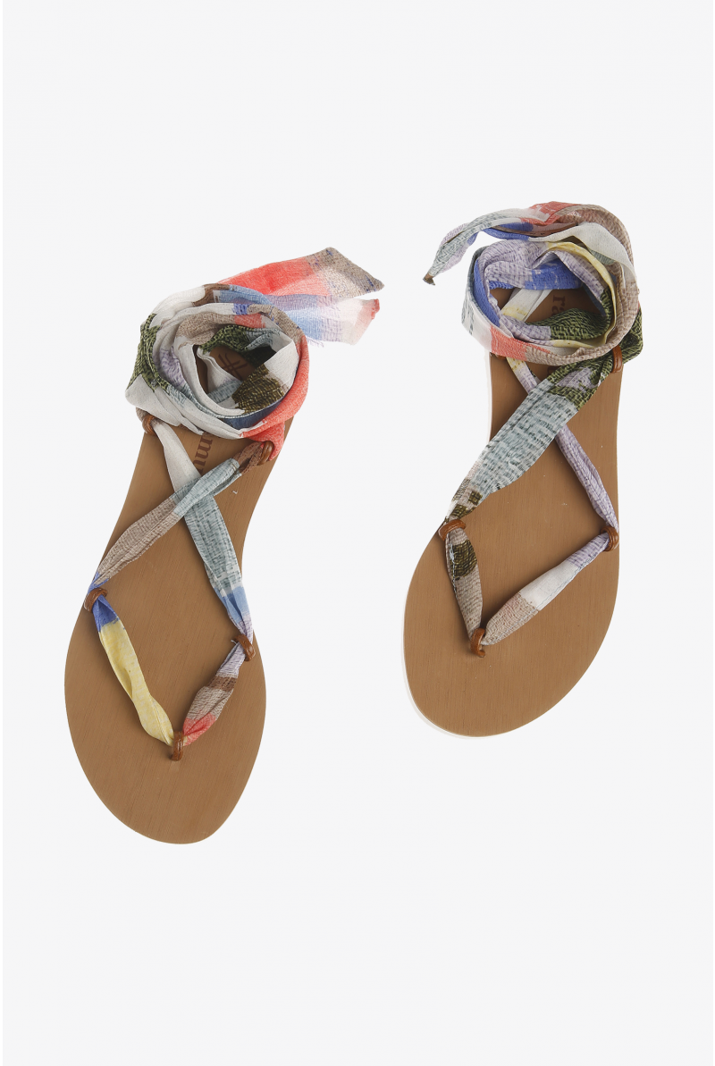 Colourful sandal ribbons