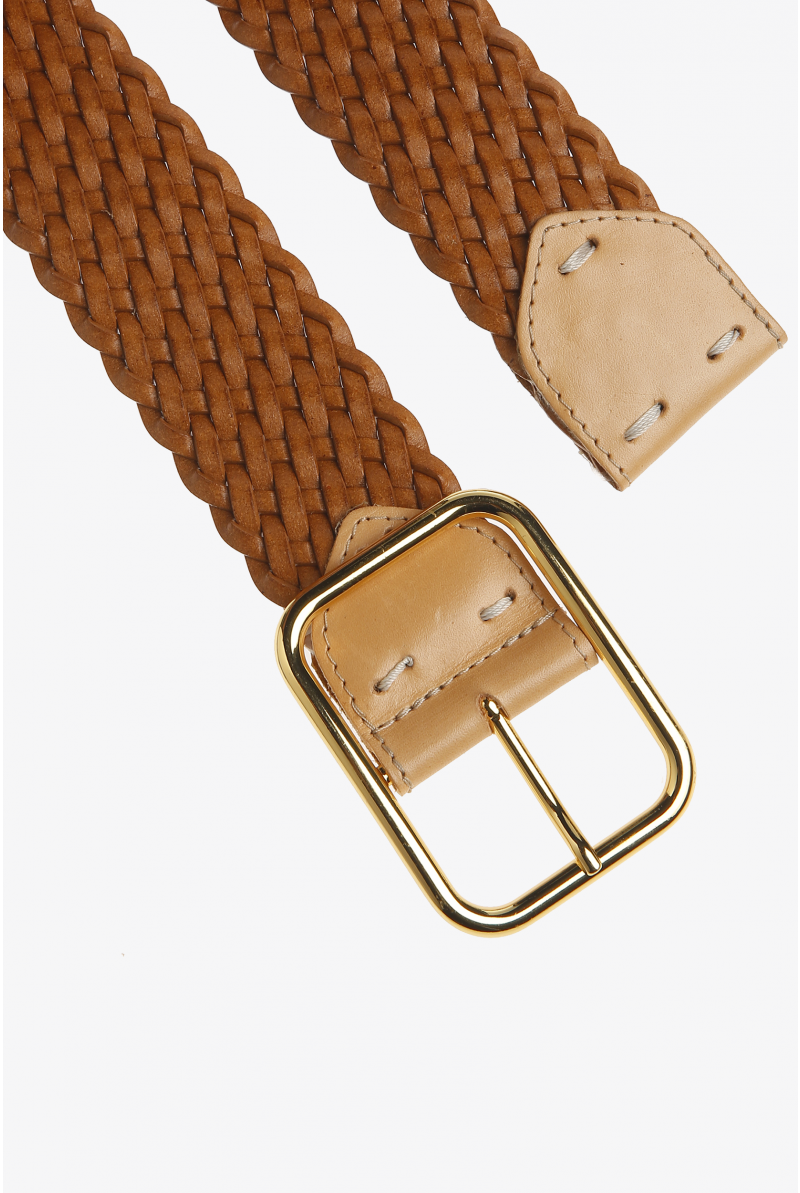 Ceinture en cuir tressée