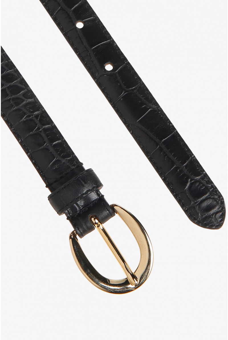 Thin leather belt