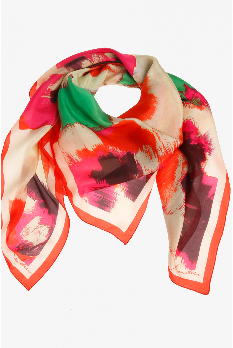 Seidenschal mit Blumenmuster