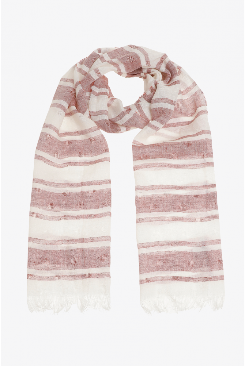 Striped linen scarf