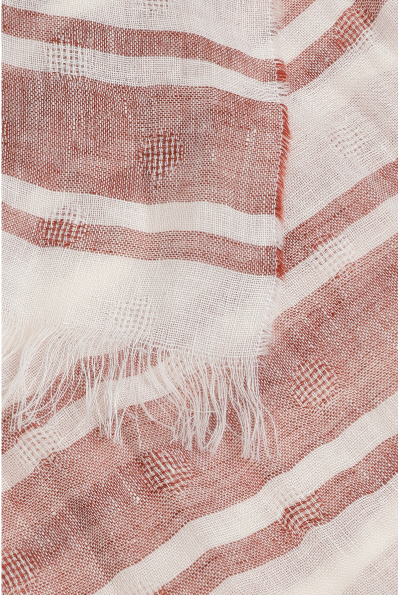 Striped linen scarf