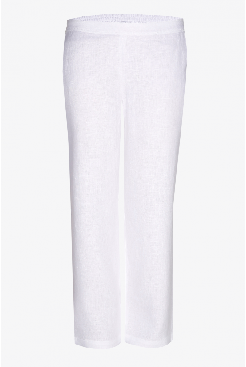 Linen trousers with wide legs
