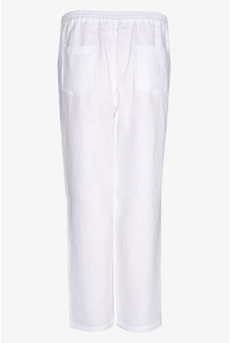 Linen trousers with wide legs