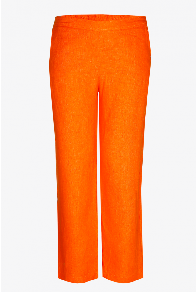 Linen trousers with wide legs