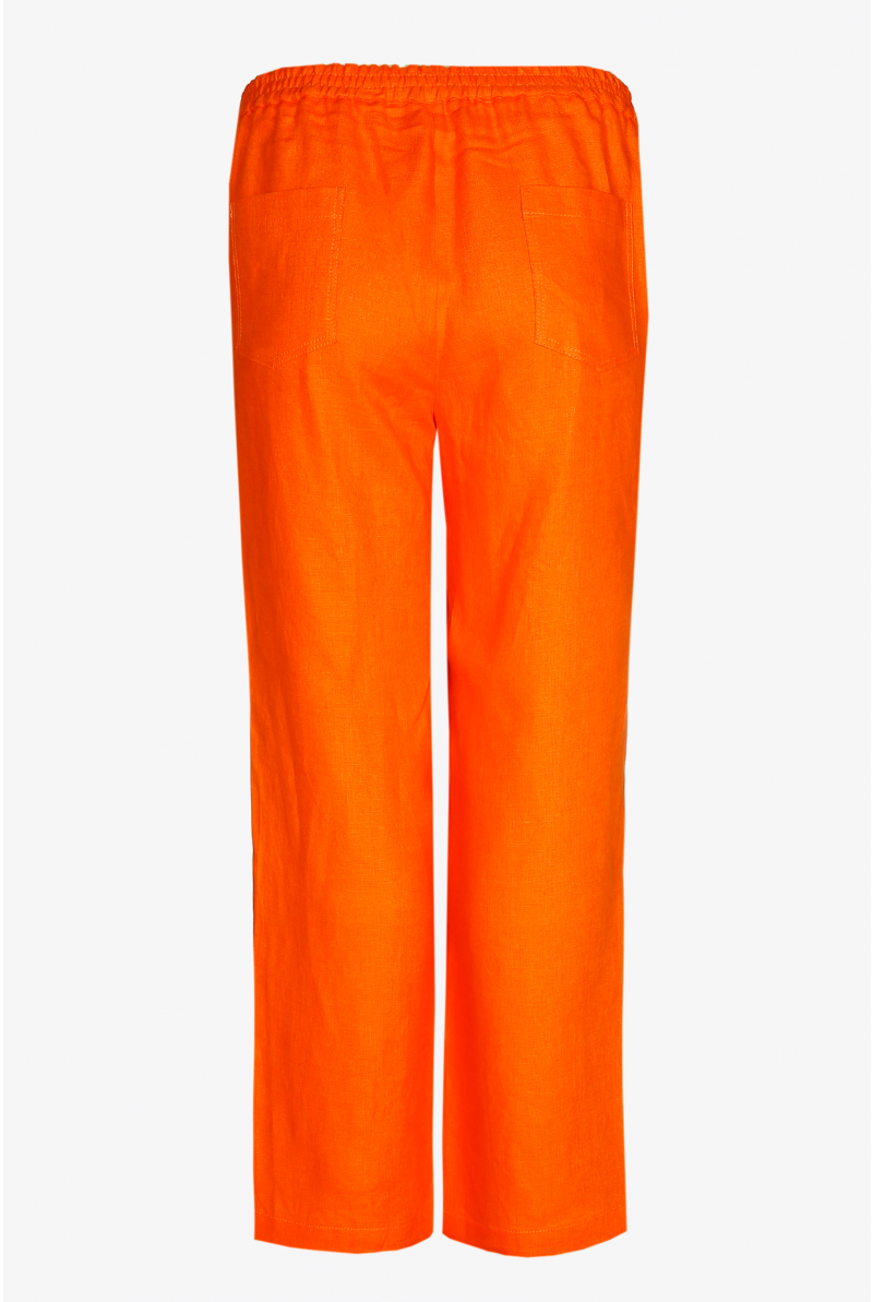 Linen trousers with wide legs