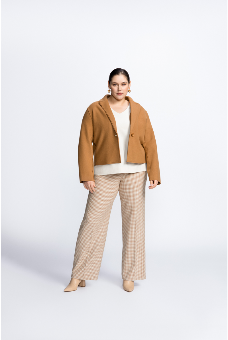 Pantalon à motif pied-de-poule
