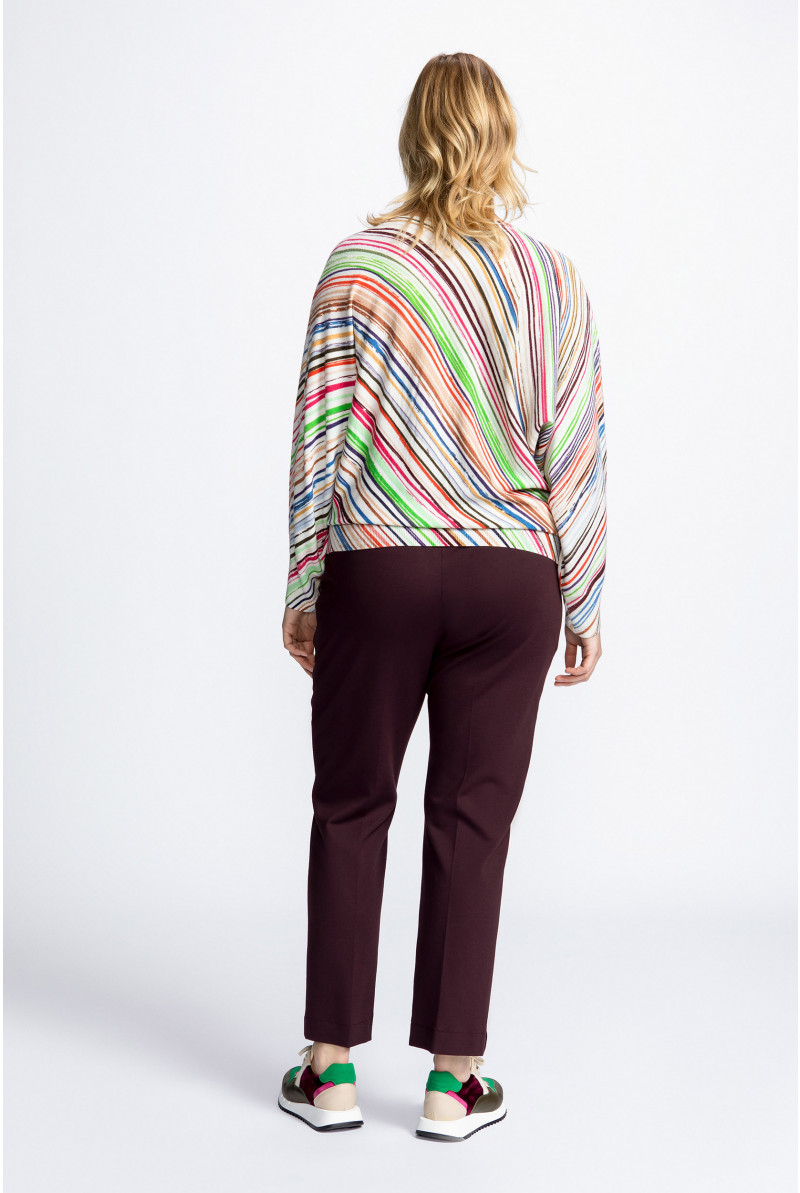 Trousers with a pressed crease