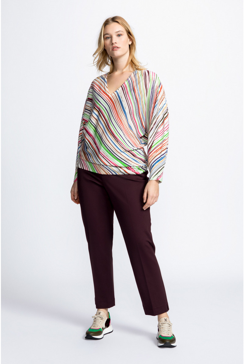 Trousers with a pressed crease