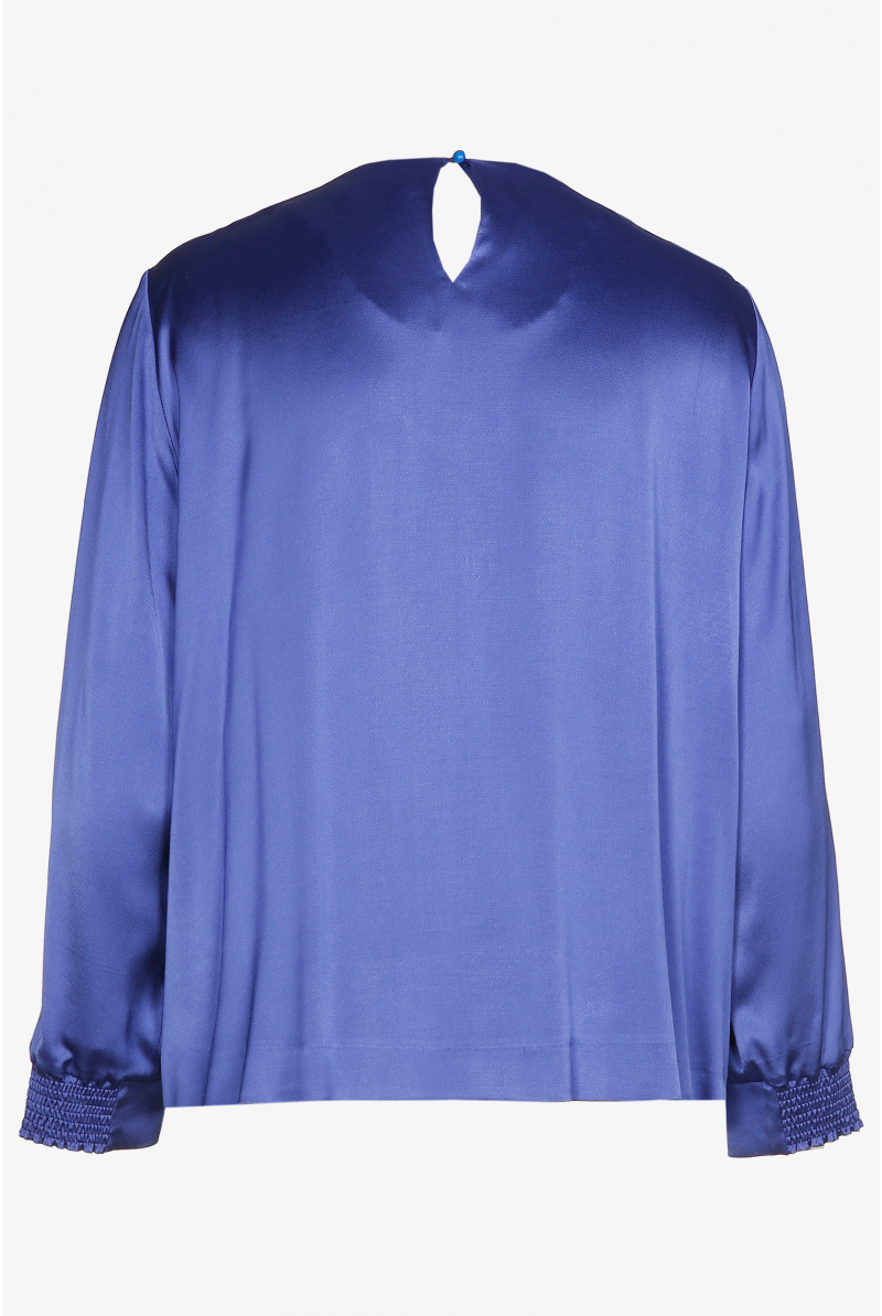 Bluse in glänzender Satinoptik