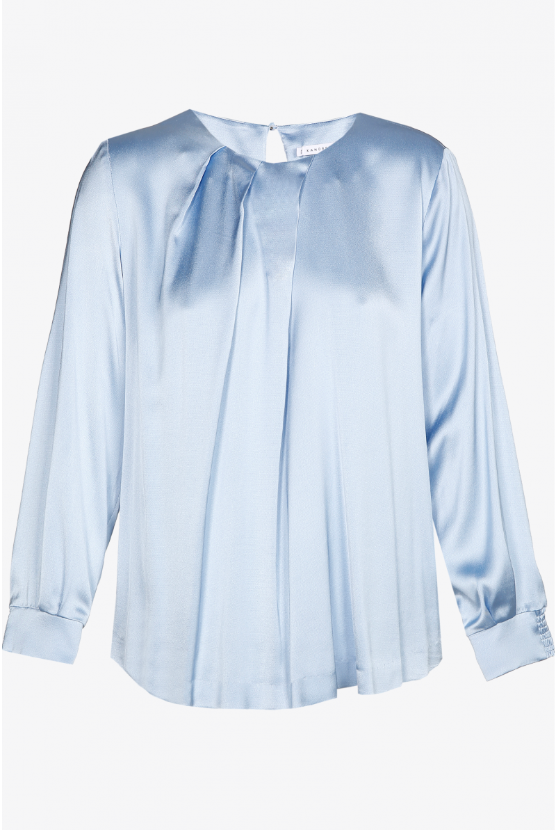 Bluse in glänzender Satinoptik