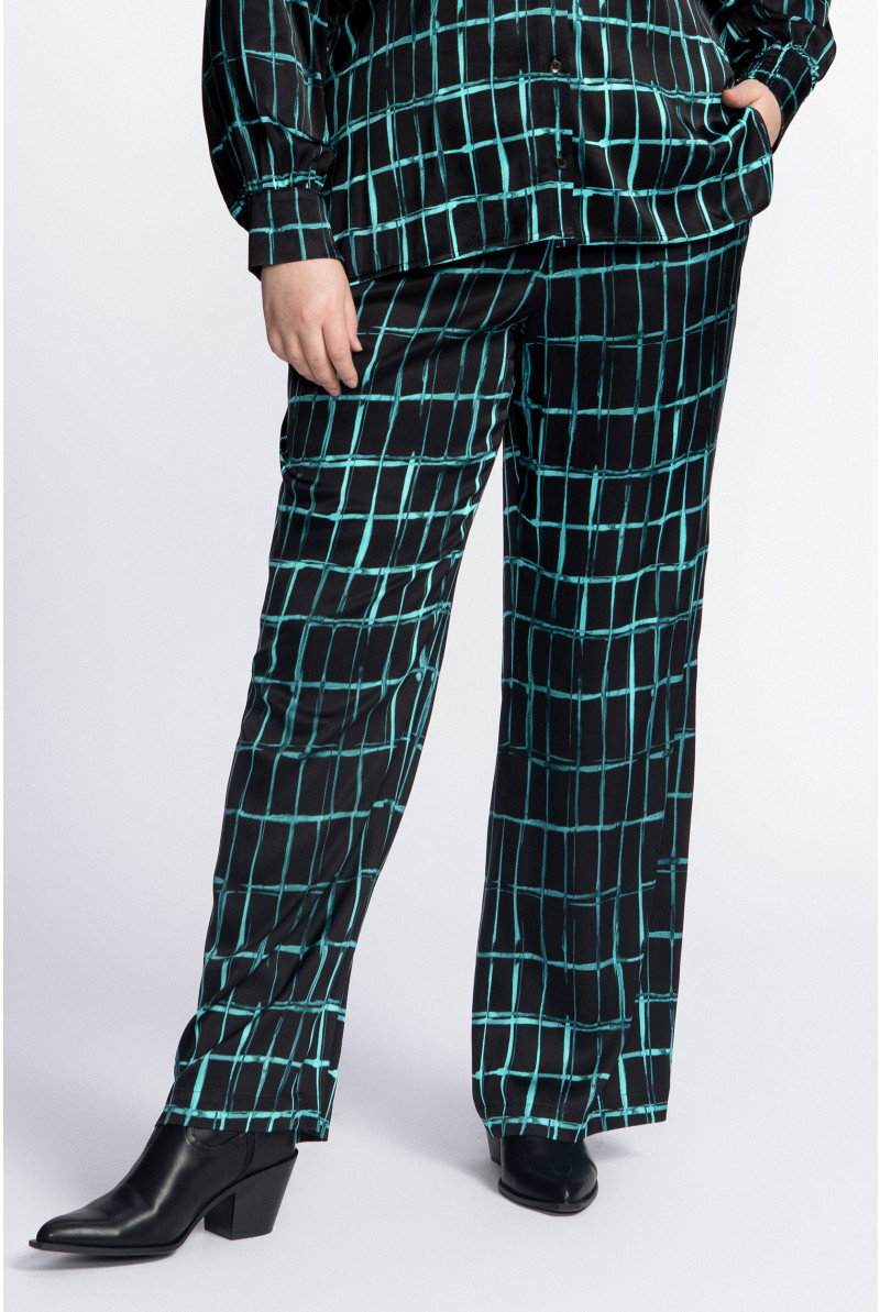 Pantalon satiné avec motif