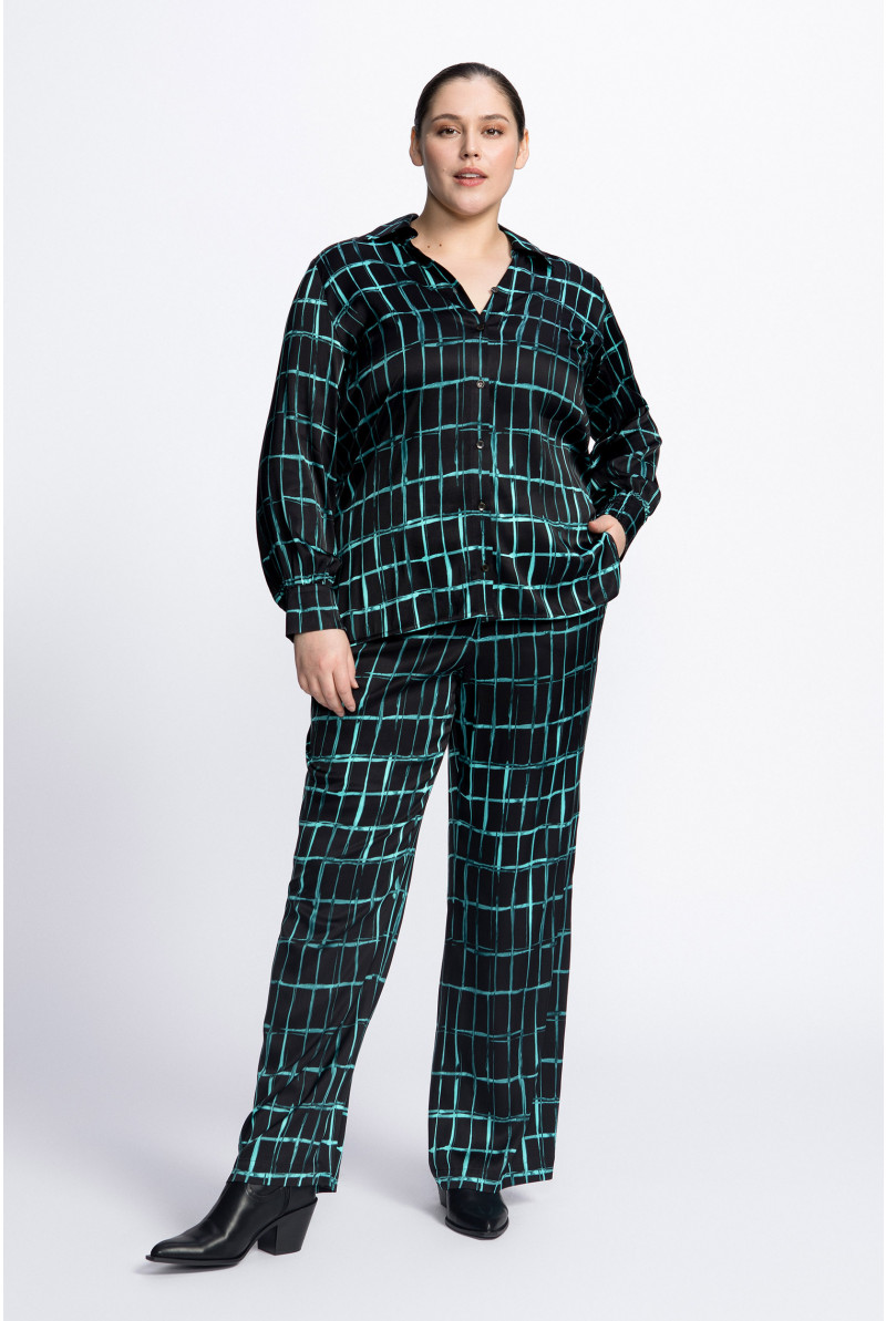 Pantalon satiné avec motif