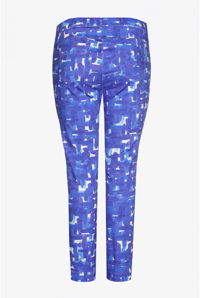 Broek met polygridprint