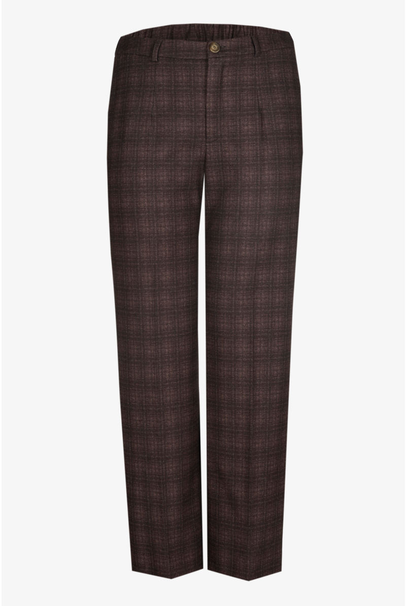 Checked trousers with straight legs