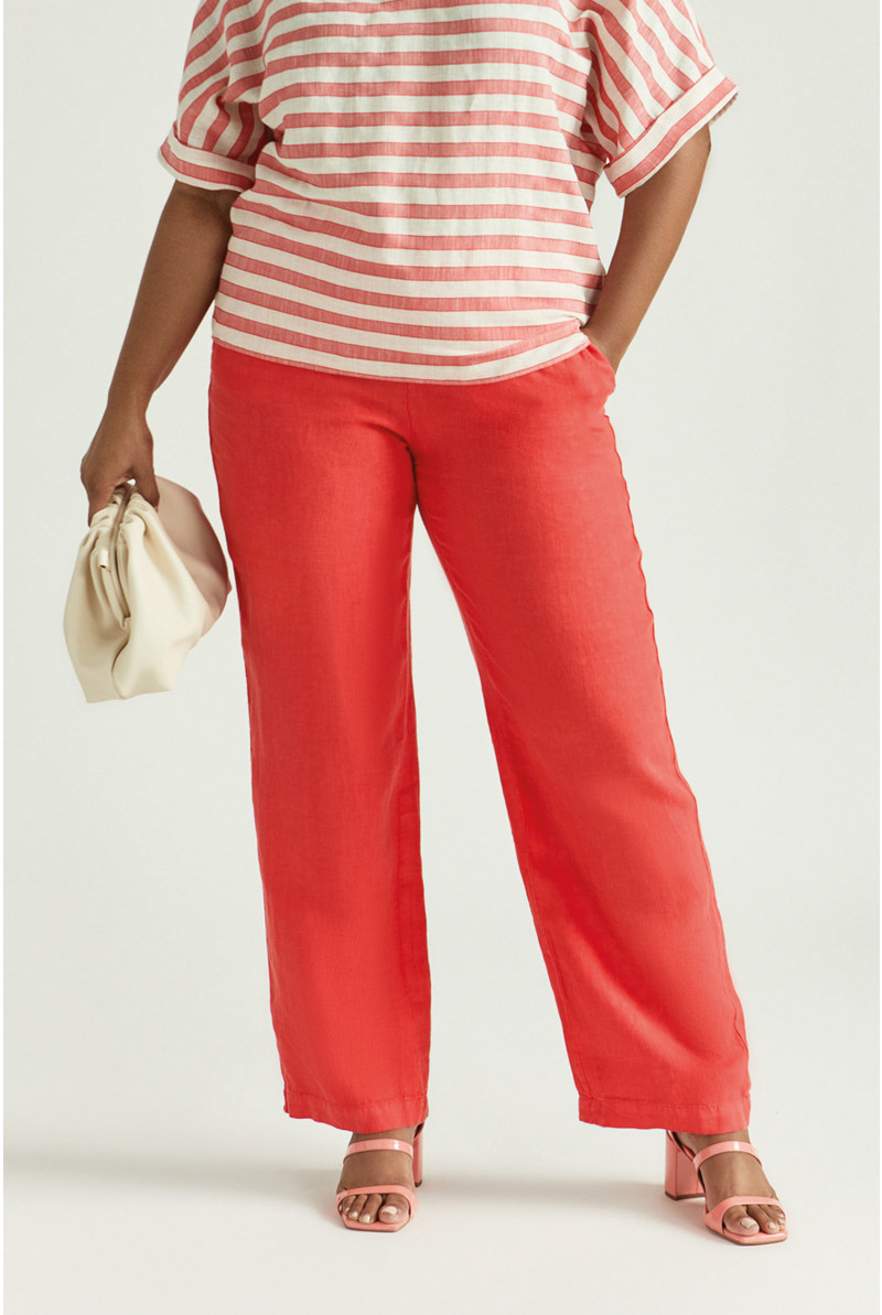 Pantalon en lin à jambes droites