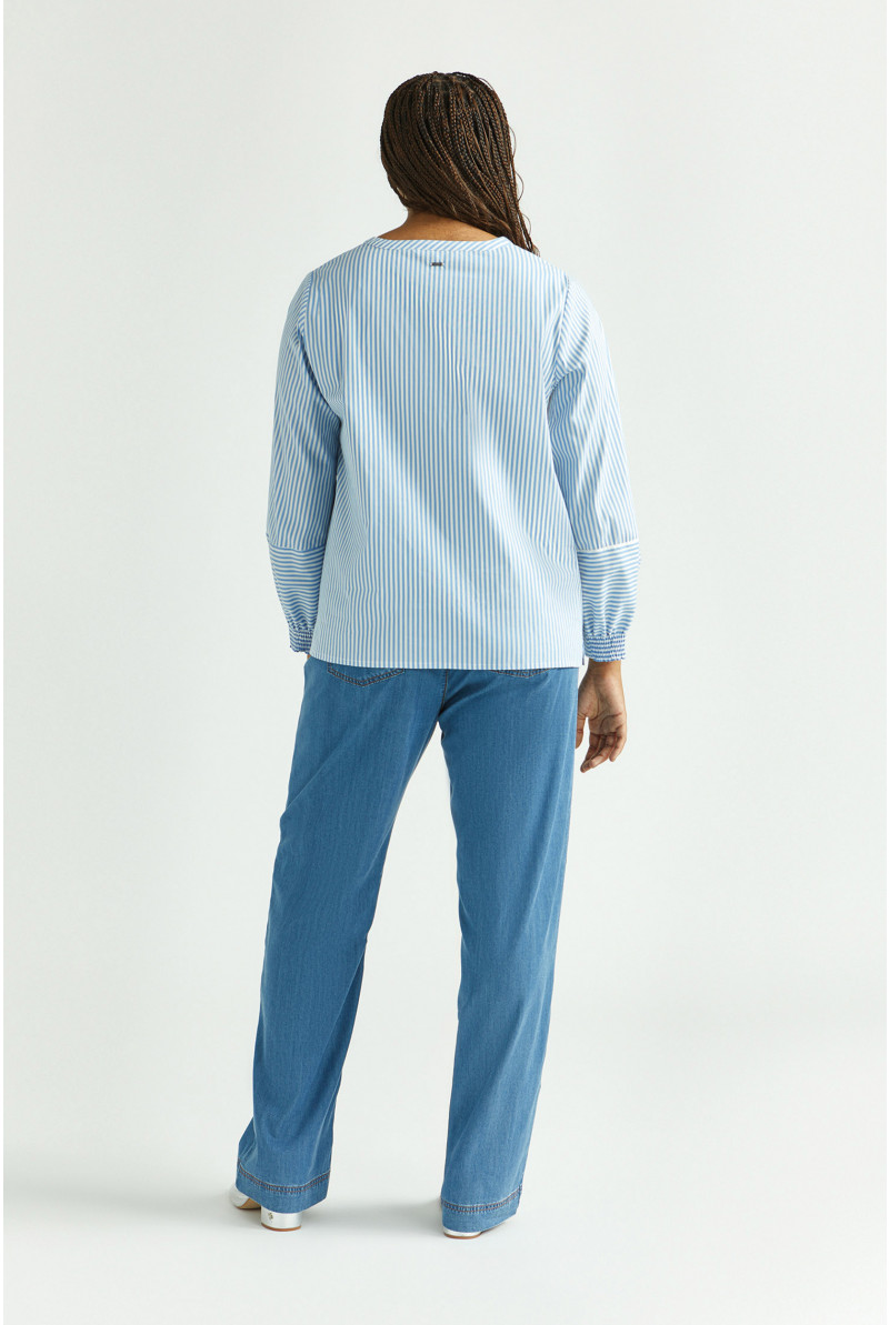 Blouse rayée en tissu extensible