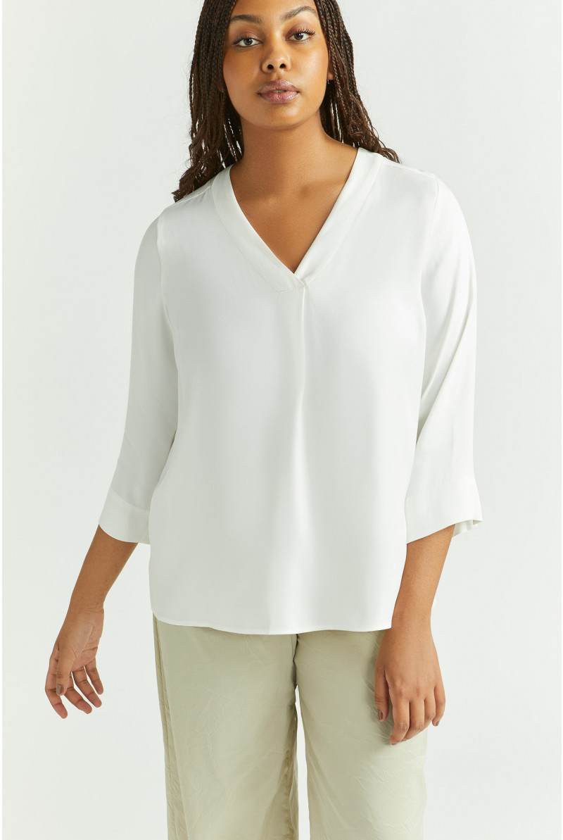 Blouse fluide à encolure en V