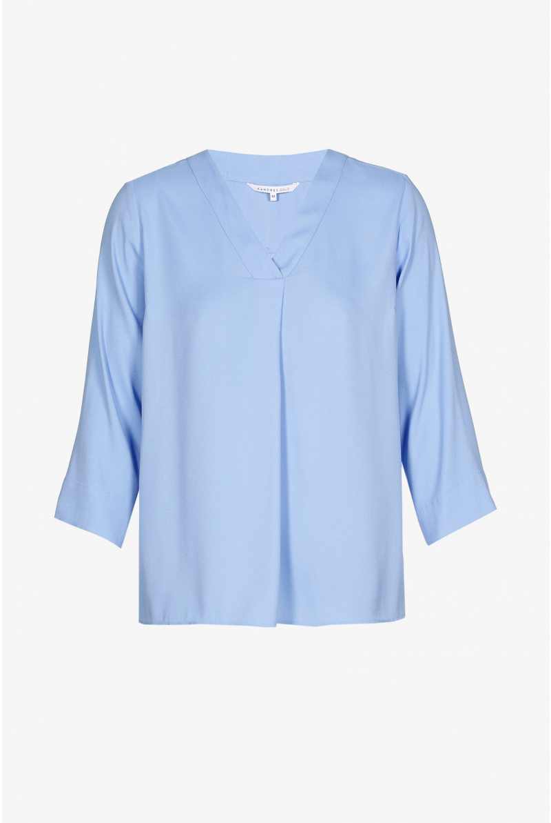 Soepelvallende blouse met V-hals