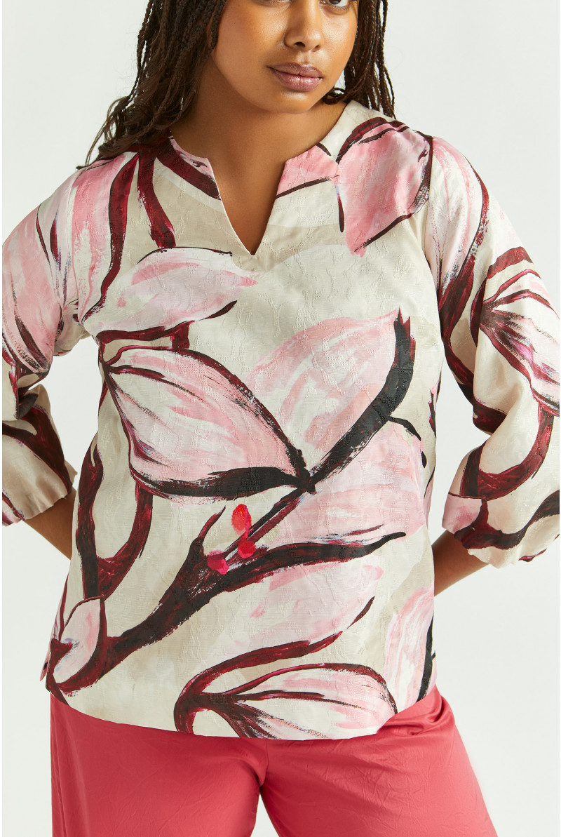 Blouse with floral print