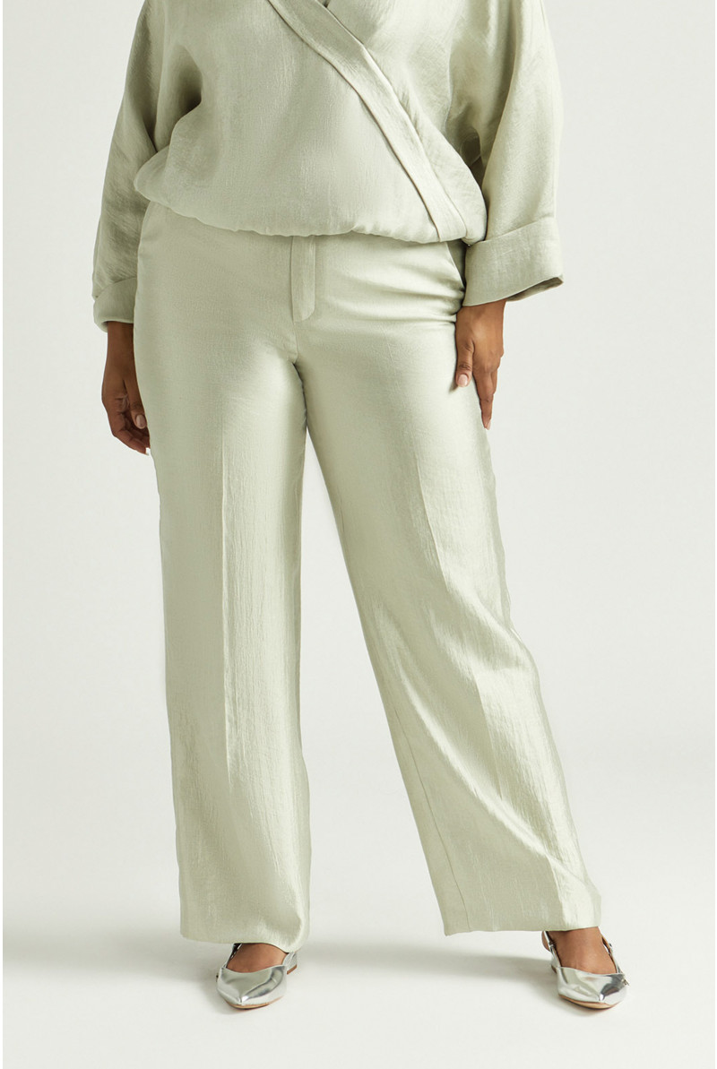 Pantalon brillant à jambes larges
