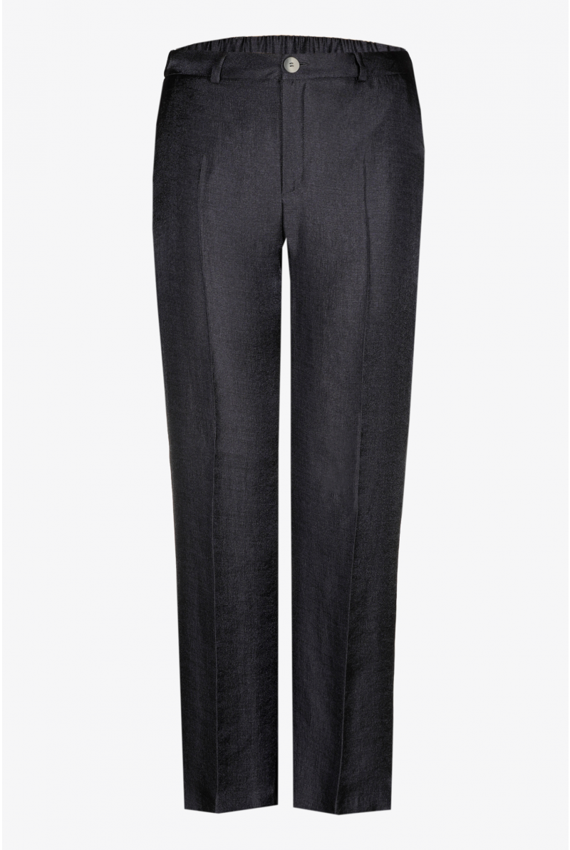 Glanzende broek met wijde pijpen