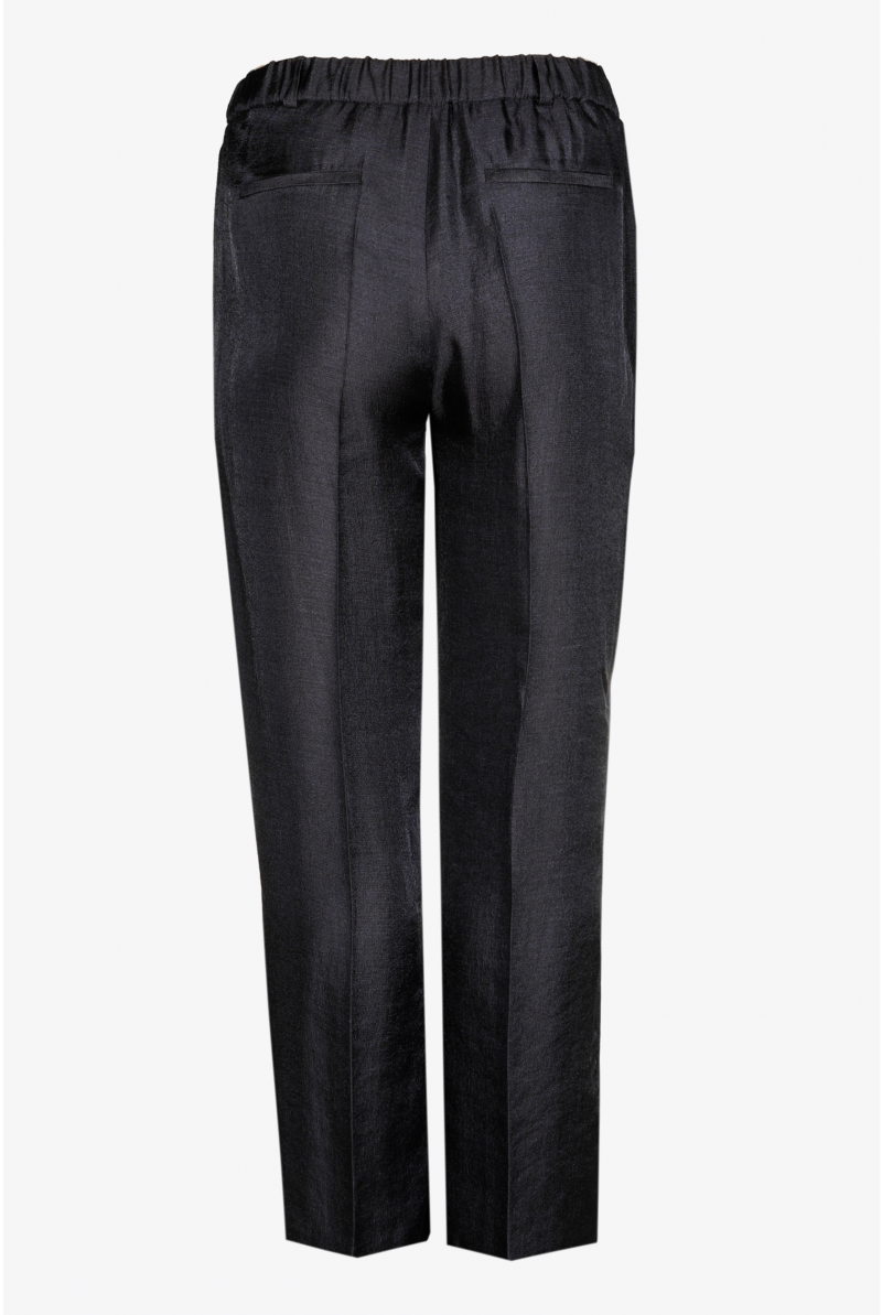Glanzende broek met wijde pijpen