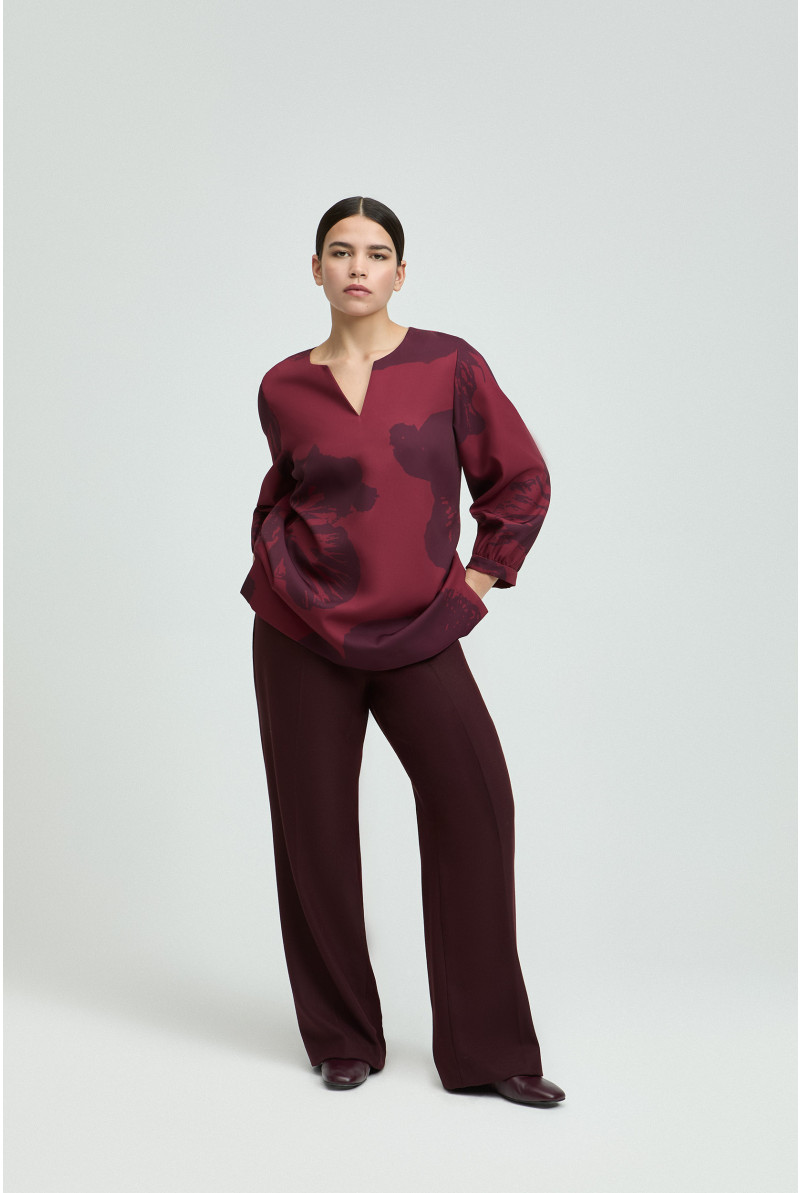 Geklede broek met wijde pijpen