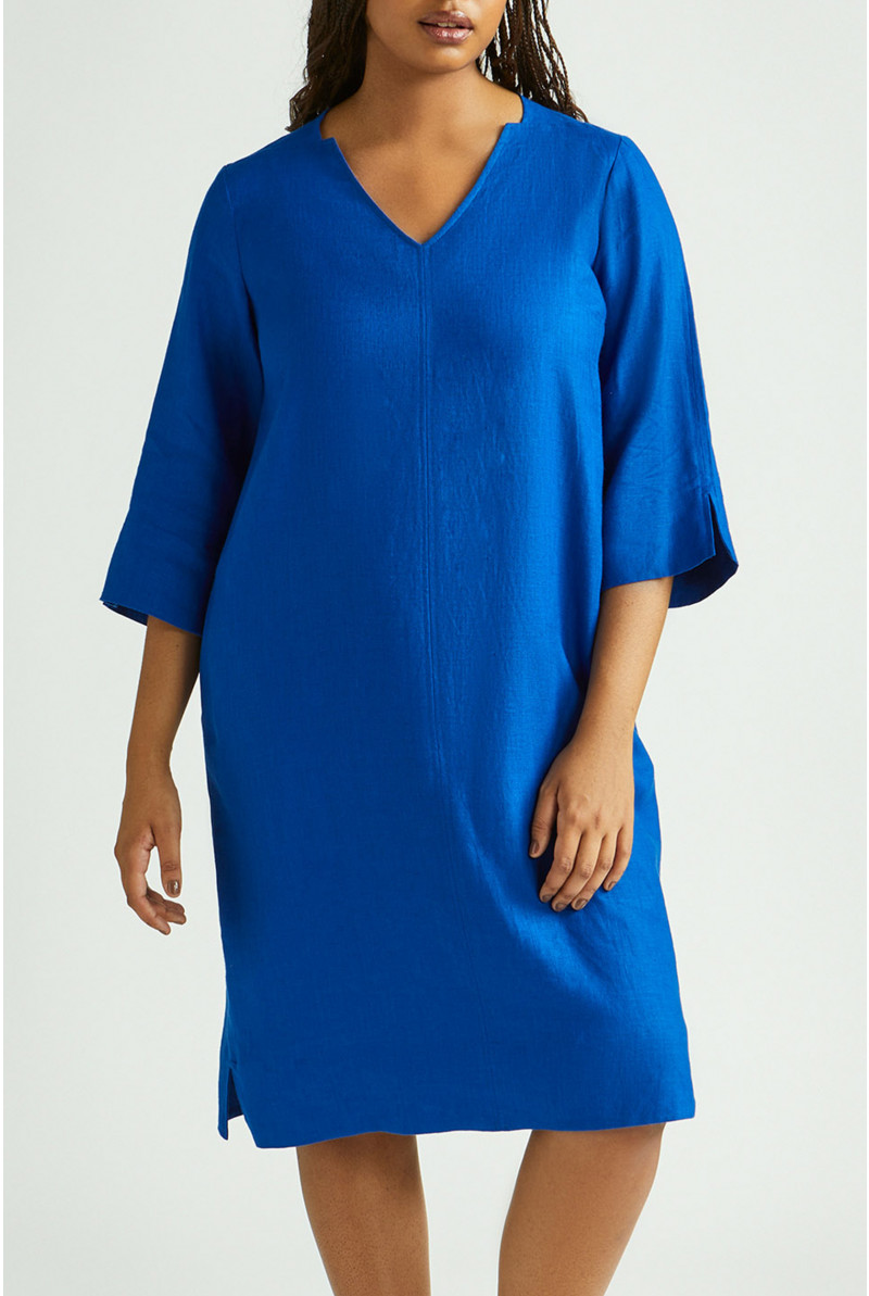 Robe en lin à encolure en V
