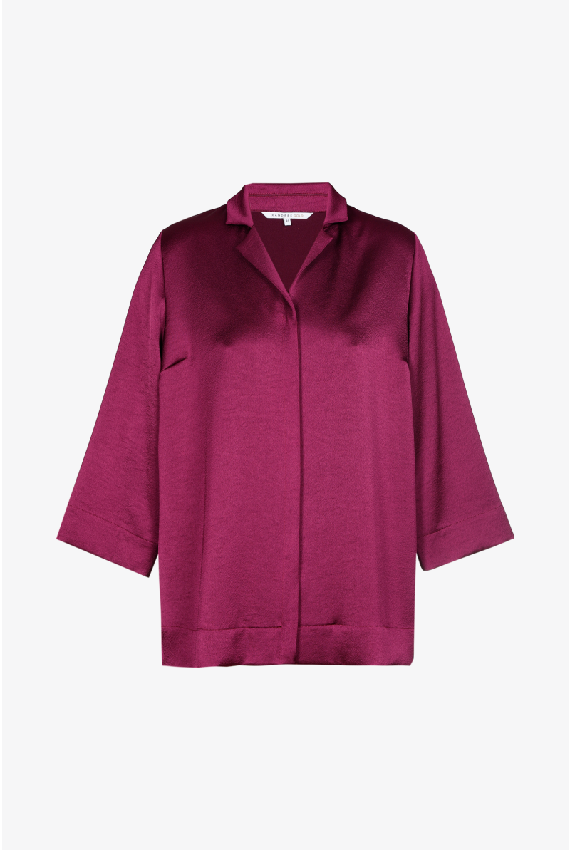 Satijnen blouse met knoopjes