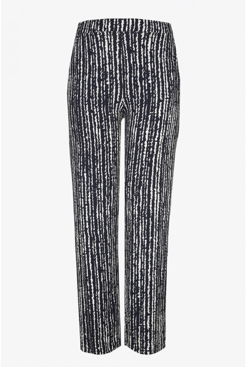 Wide dark blue and white trousers