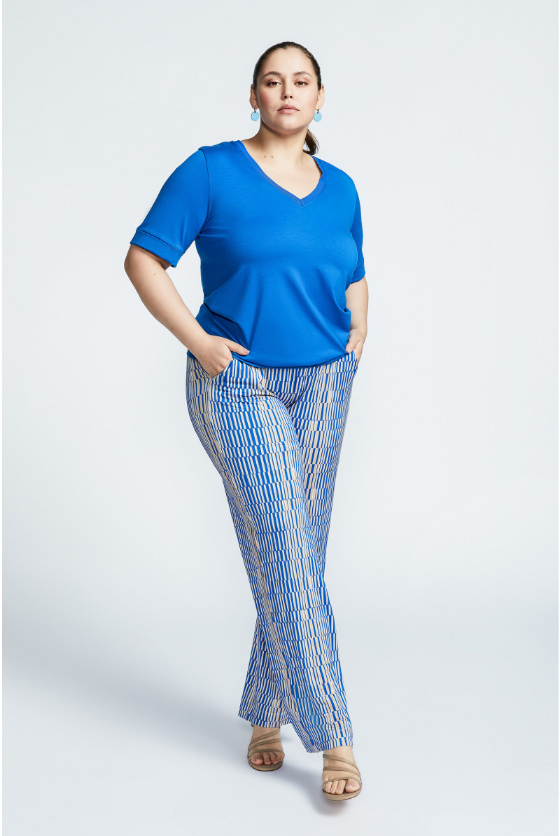 Broek in stretchstof met print