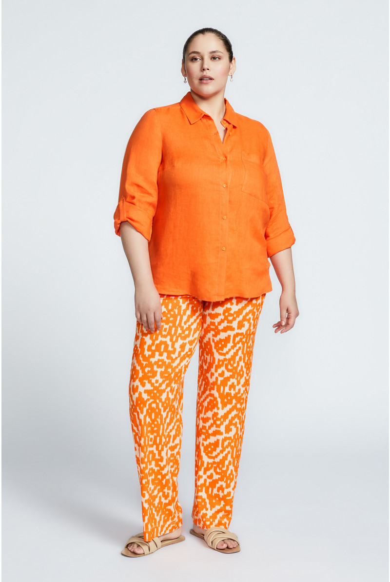 Broek in stretchstof met print