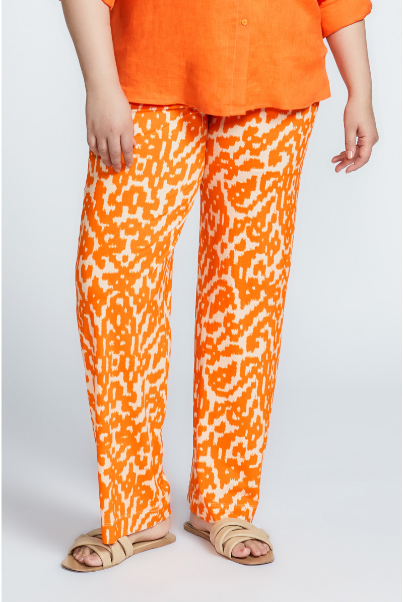 Broek in stretchstof met print